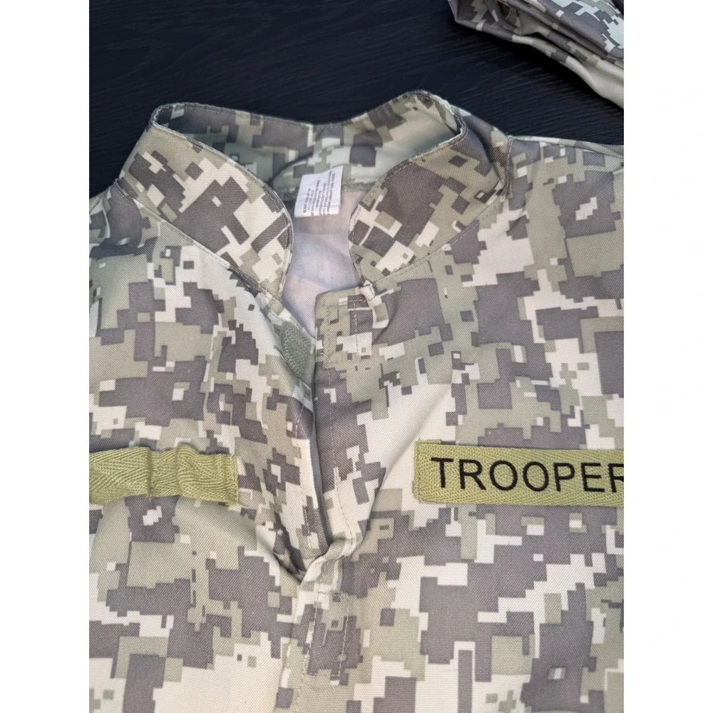 Kids‎ Digital Camouflage Trooper Costume Set Tactical Military Uniform 2pc Gray